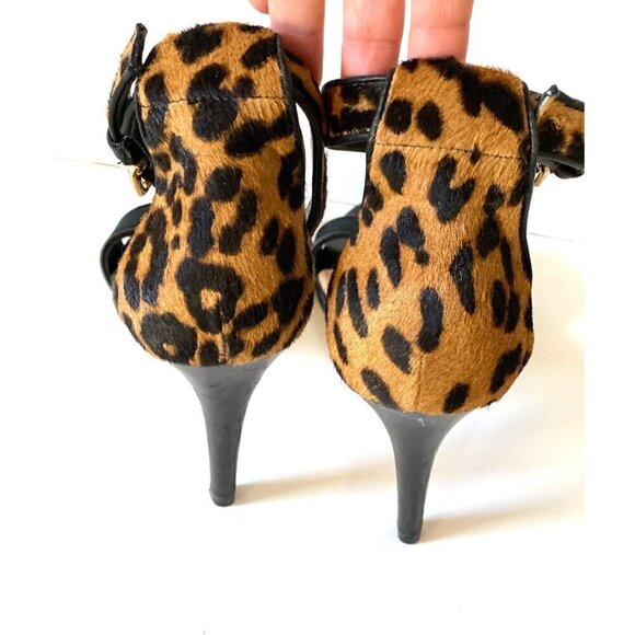 Veronica Beard Leopard Roan Sandals Multicolor Size US 8.5 Leather Pony Hair - Picture 4 of 15